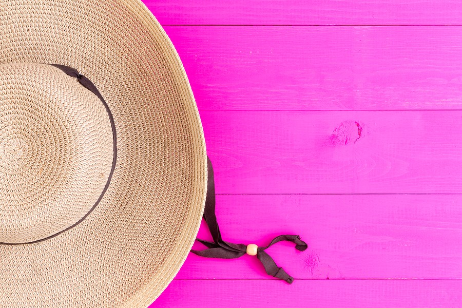 Straw Sunhat On Vibrant Pink Background